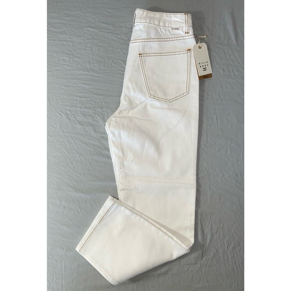 Billabong Cheeky High Rise 100% Cotton Denim Jeans. Stitched White, Women's 26.